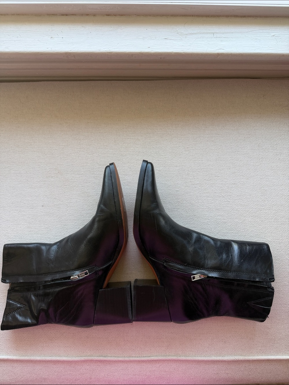 Madewell Classic Black Leather Women's Ankle Boots - Picture 4 of 10